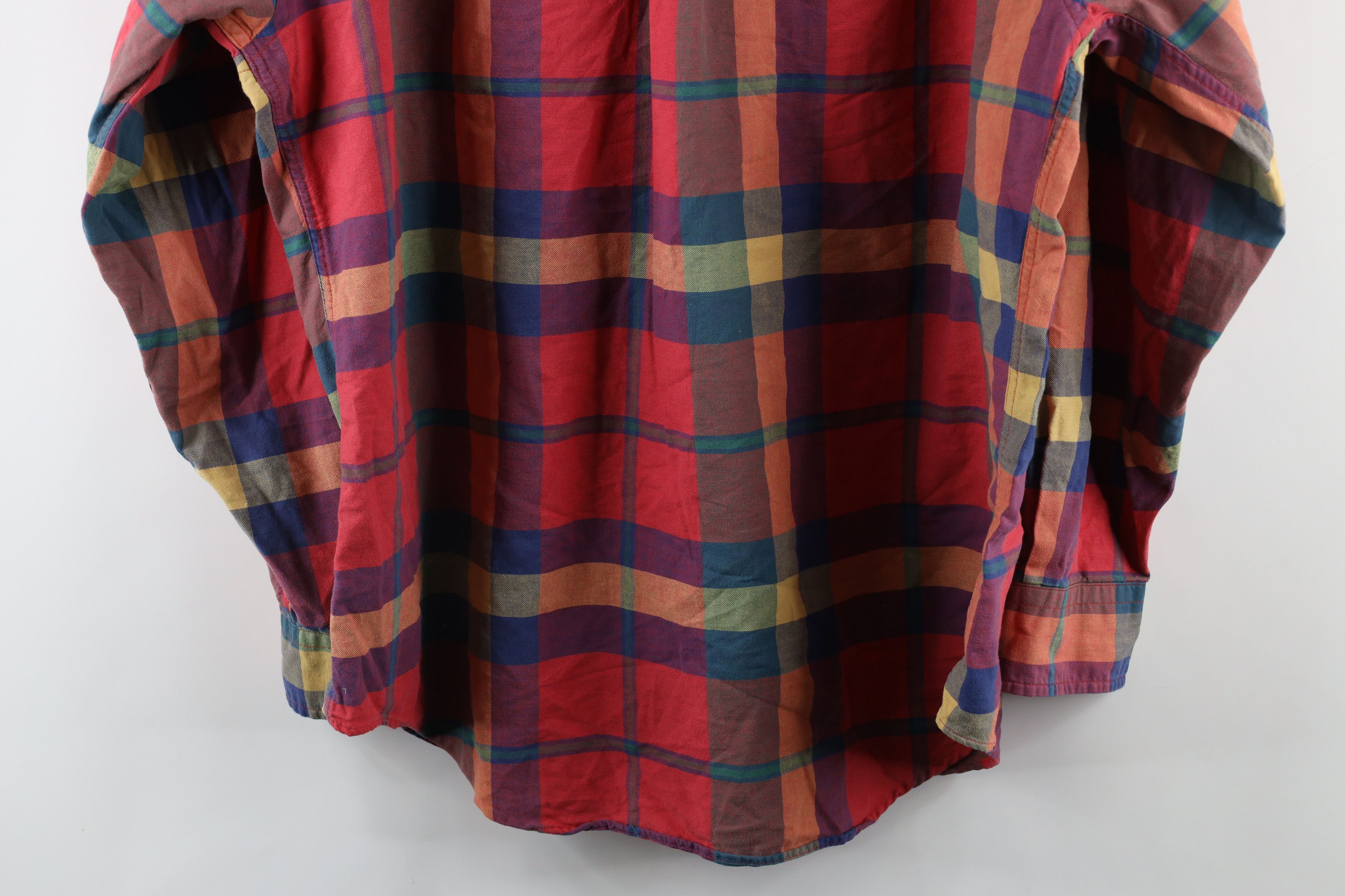 Lands' End × Vintage Vintage 90s Lands End Madras Plaid Button Down Shirt USA Size US L / EU 52-54 / 3 - 9 Thumbnail