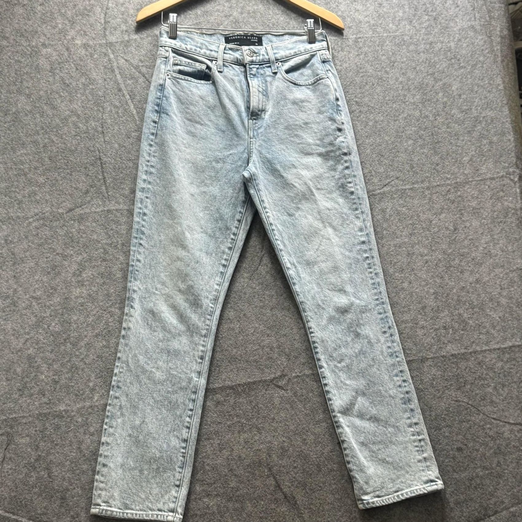 Veronica Beard VERONICA BEARD Alenah Slim Straight High Rise Jeans Womens 26 Blue Pier Pressure Denim 5-Pocket Stretch Cotton Size 26" / US 2 / IT 38 - 2 Thumbnail