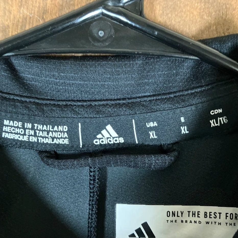 Adidas Adidas Mens Polo Shirt Black Aeroready Tech Short Sleeve Athletic Stretch XL Polo Shirt Mens Black Aeroready Size US XL / EU 56 / 4 - 6 Thumbnail