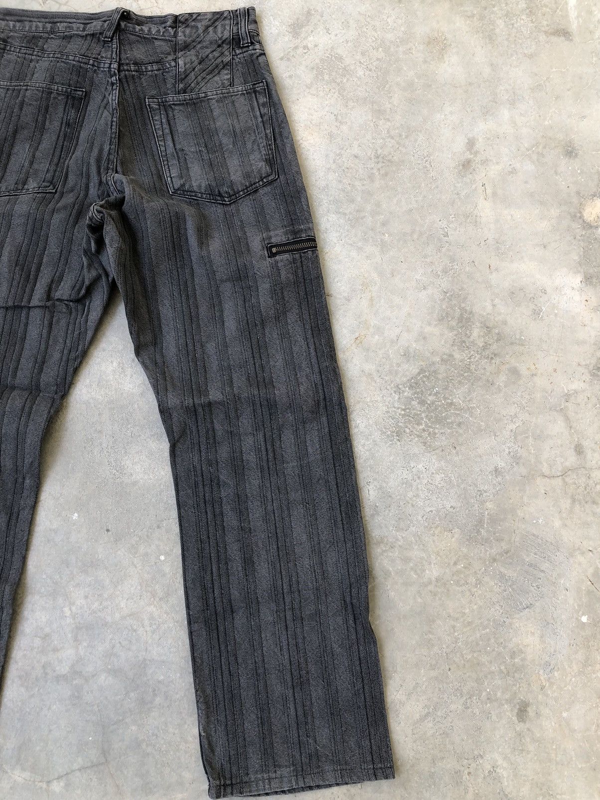 PPFM PPFM 2003 Striped Twill Cargo Double Zip Pocket Denim Size US 29 - 21 Thumbnail