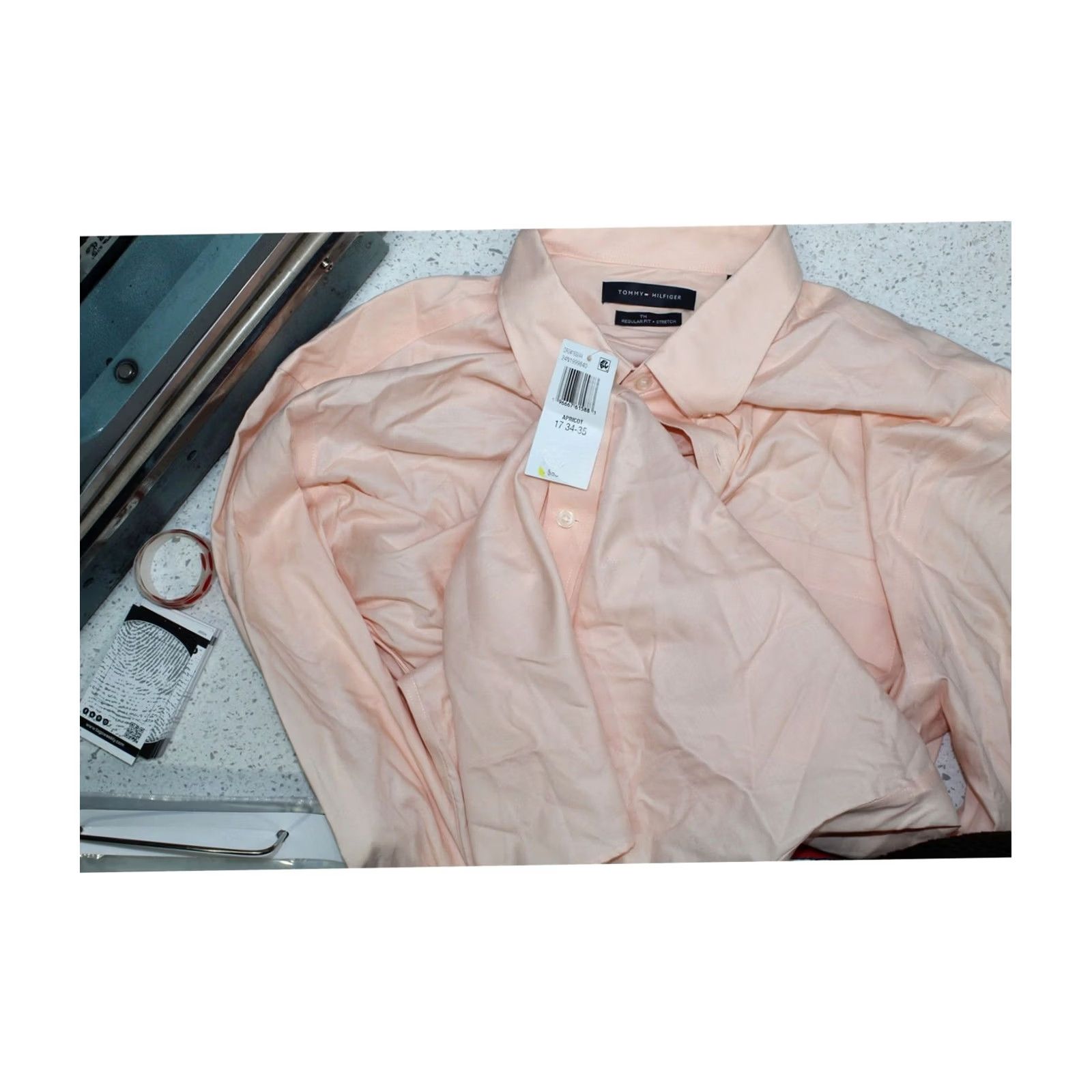 Tommy Hilfiger Tommy Hilfiger Mens The Flex Stretch Button Down Dress Shirt orange 17 Neck Size 46R - 2 Thumbnail