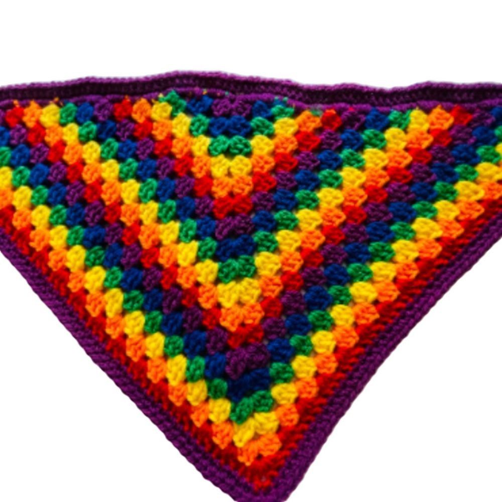 Handmade Bandana Head Wrap Crochet Rainbow Colors Granny Stitch Strip Size ONE SIZE - 7 Thumbnail