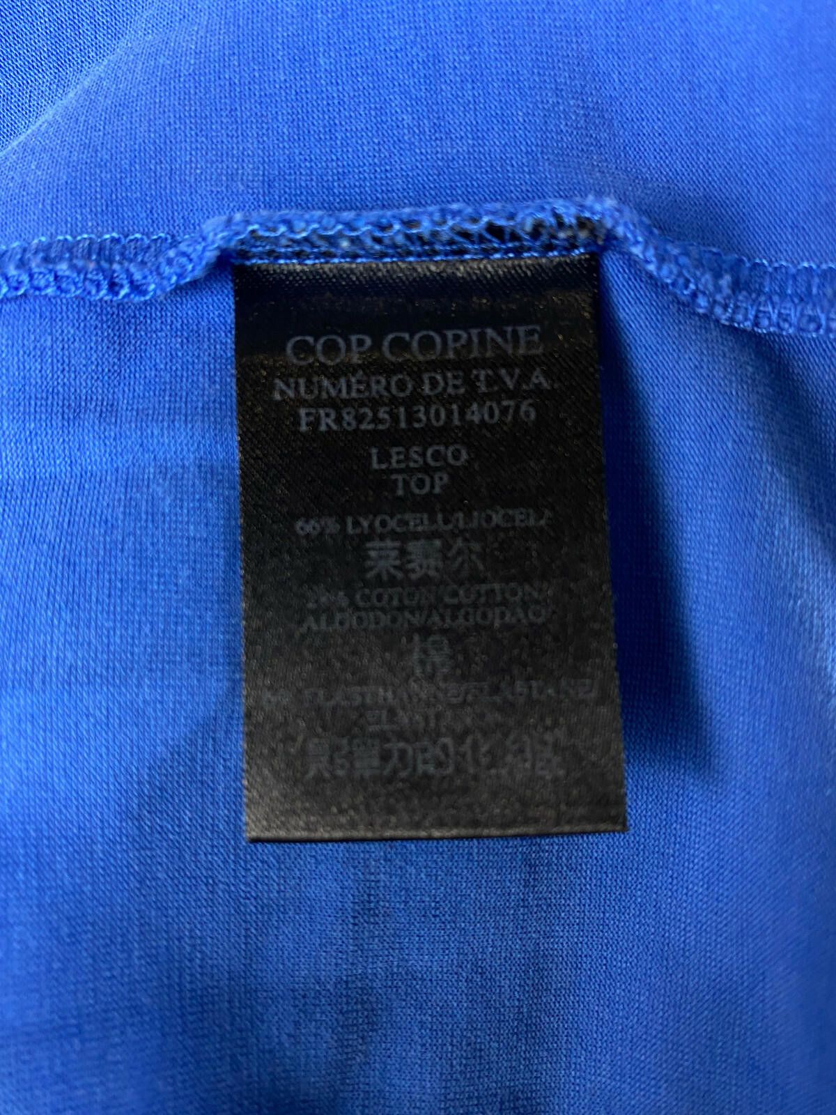 Designer Cop Copine Blue Boat Neck Long Sleeve Lesco Top Shirt Size S Size S / US 4 / IT 40 - 10 Thumbnail