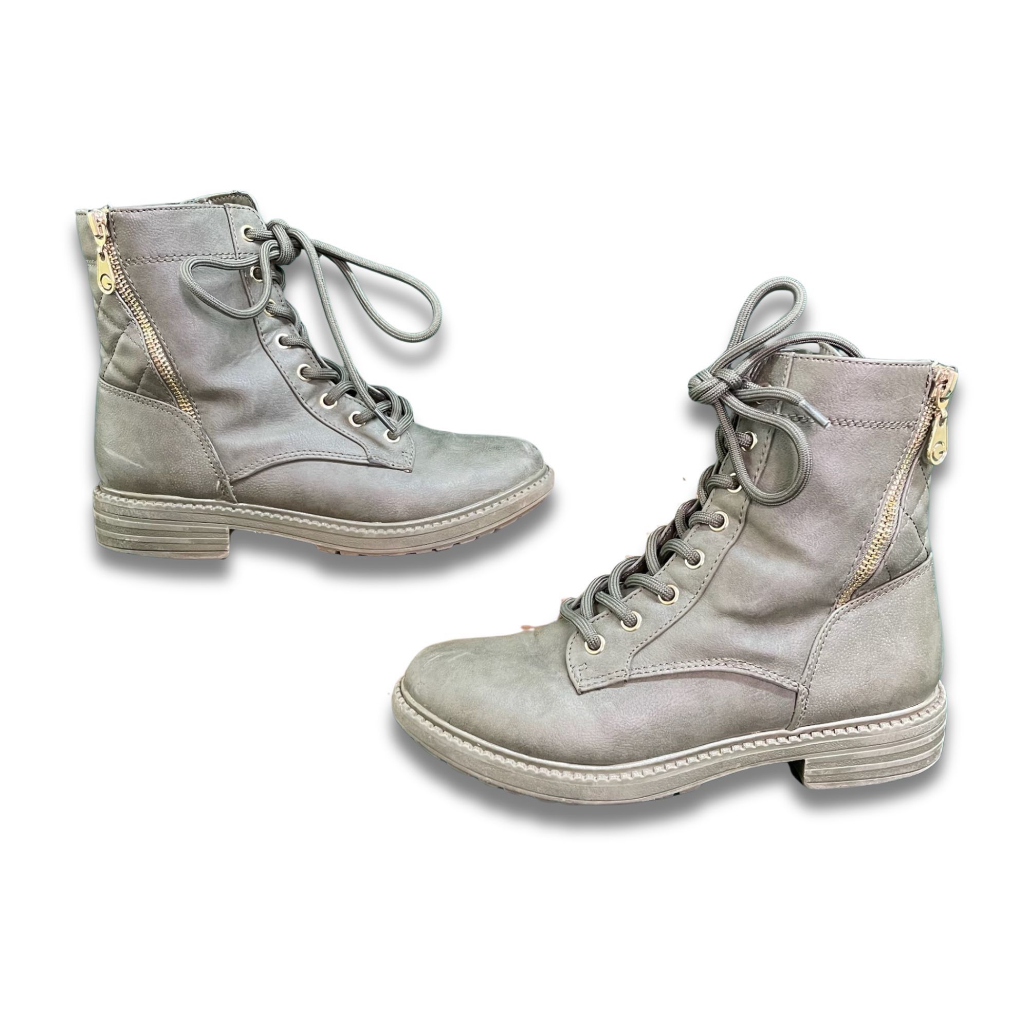 Guess G By Guess Womens Gray Combat Boots With Quilted Back Side Z Size US 6 / IT 36 - 2 Thumbnail