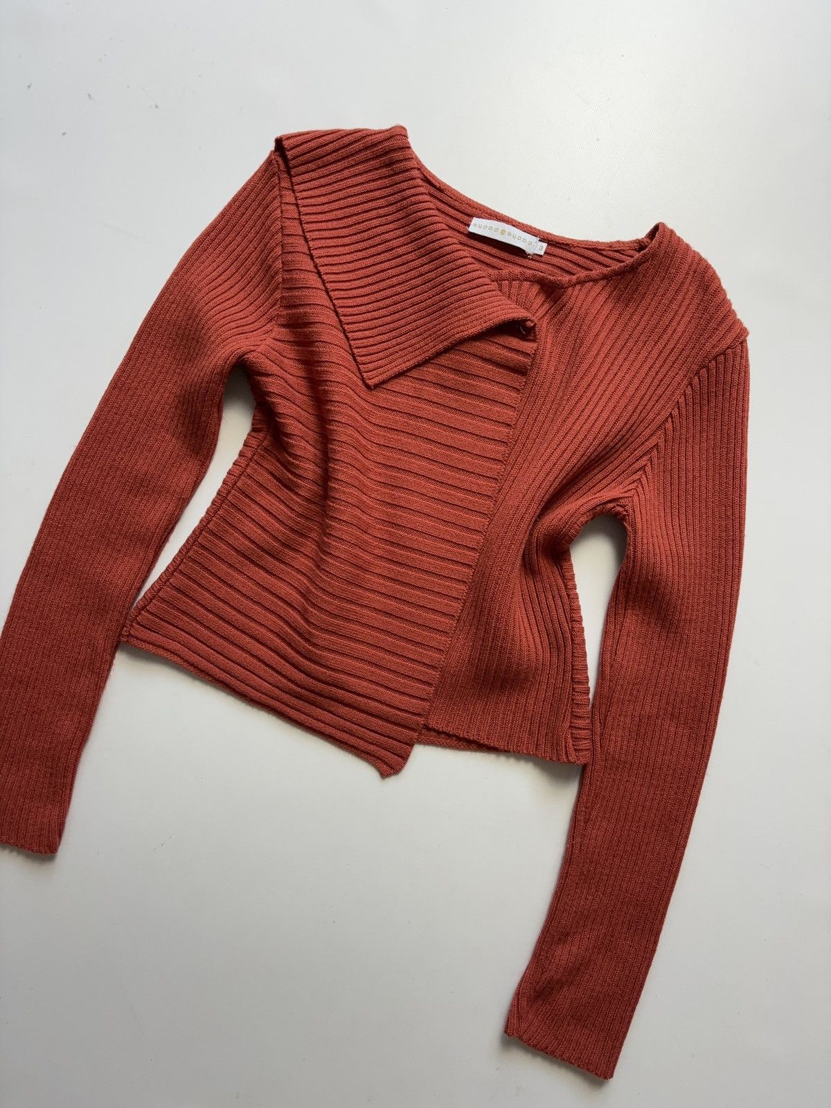 Designer × Vintage ASYMMETRIC VINTAGE GLAMOUR CARDIGAN KNIT LONG SLEEVE Size L / US 10 / IT 46 - 7 Thumbnail