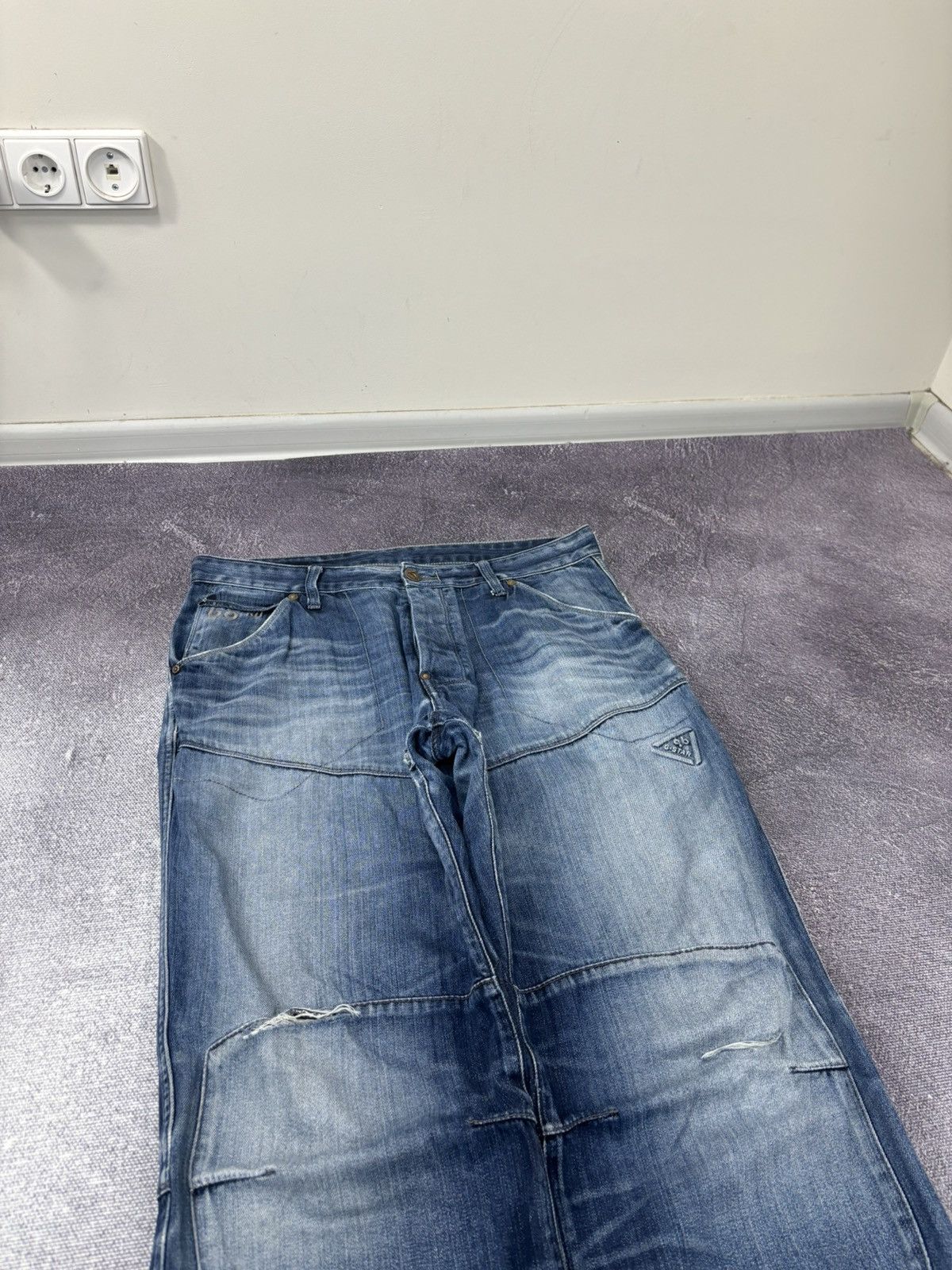 G-Star Vintage G-Star Raw Faded Blue Avant Garde Denim Baggy Jeans Size US 38 / EU 54 - 4 Thumbnail
