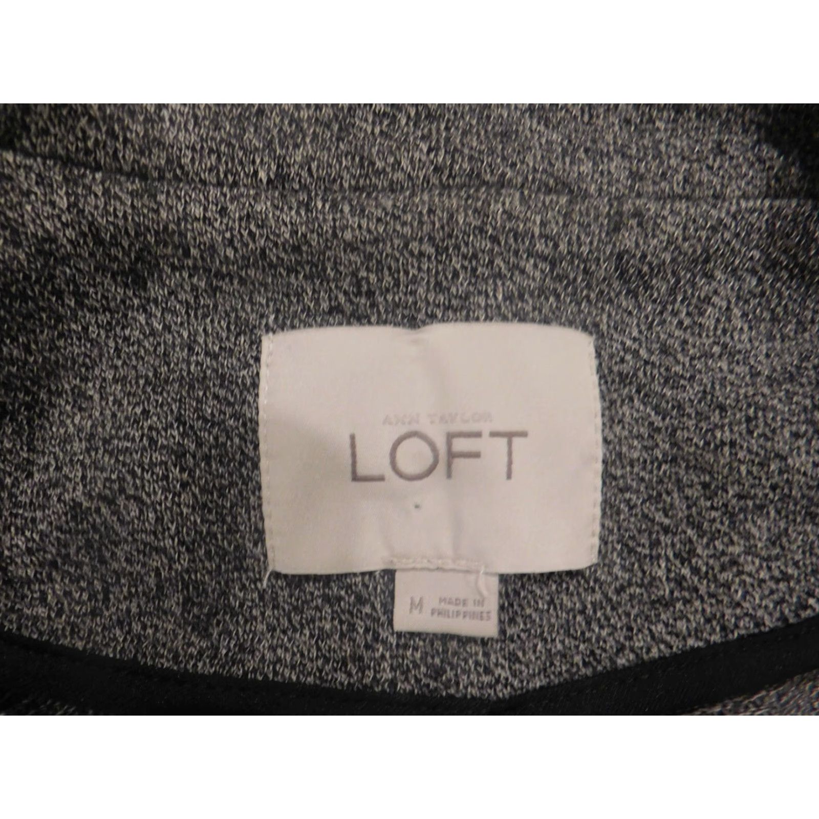 Ann Taylor Ann Taylor Loft Blazer Jacket Medium Womens Gray Cotton Knit Solid Long Sleeve Button Pockets Fall Spring Regular M Size M / US 6-8 / IT 42-44 - 4 Thumbnail