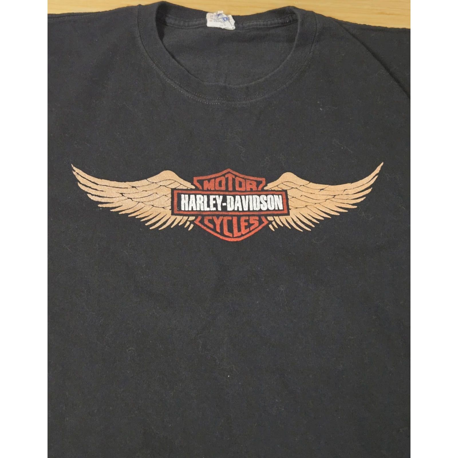 Harley Davidson VINTAGE Harley-Davidson Shirt Mens XL Black Nuevo Progreso Mexico Biker Wings Tee Cotton Size US XL / EU 56 / 4 - 2 Thumbnail