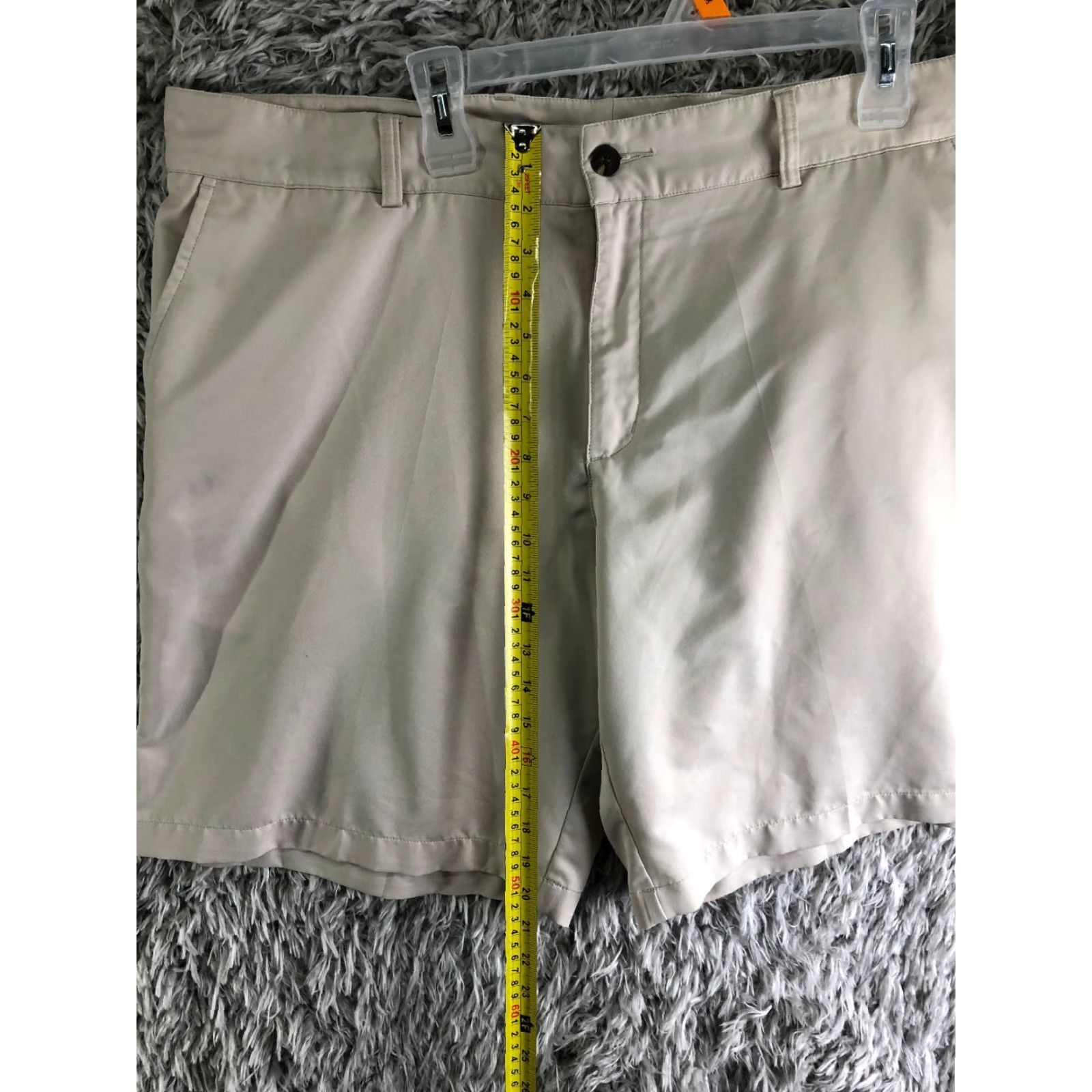 Adidas Adidas Bermuda Shorts Climalite Mens 40 Mid Rise Lightweight Beige Tan 5-Pocket Regular Size US 40 / EU 56 - 3 Thumbnail