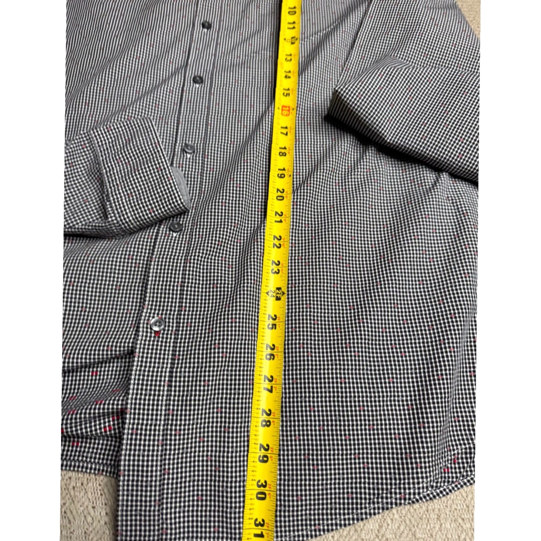 Vintage BOSS Hugo Boss Dress Shirt Button Down Regular Fit Gingham Black White Long Sleeve XXL Men’s Shirt Size 48R - 7 Thumbnail
