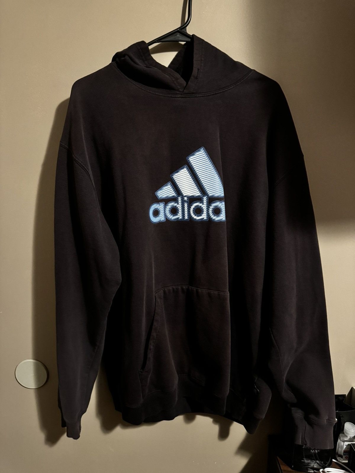 Adidas Adidas Logo Y2K Brown Vintage Hoodie Size US XL / EU 56 / 4 - 1 Thumbnail