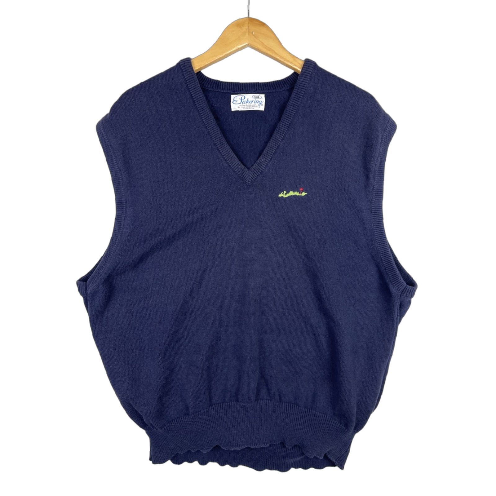 Vintage VINTAGE Pickering Navy Vest Sweater Mens 2XL Beac h Outdoor Golf Knit Embroidered Logo Size US XXL / EU 58 / 5 - 1 Thumbnail