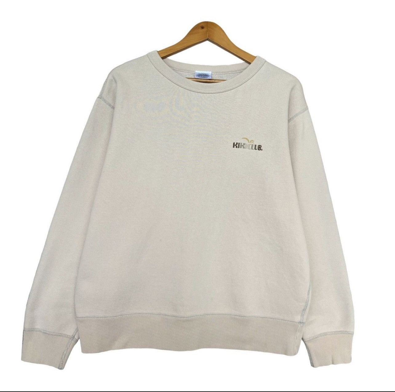 Vintage Vintage 90s Kiki Club Sweatshirt Crewneck Beige Sweatshirt Size L / US 10 / IT 46 - 1 Thumbnail