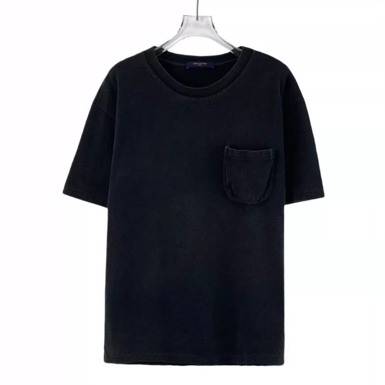 Louis Vuitton Louis Vuitton Black logo dark print cotton crew neck short Size US XL / EU 56 / 4 - 1 Thumbnail