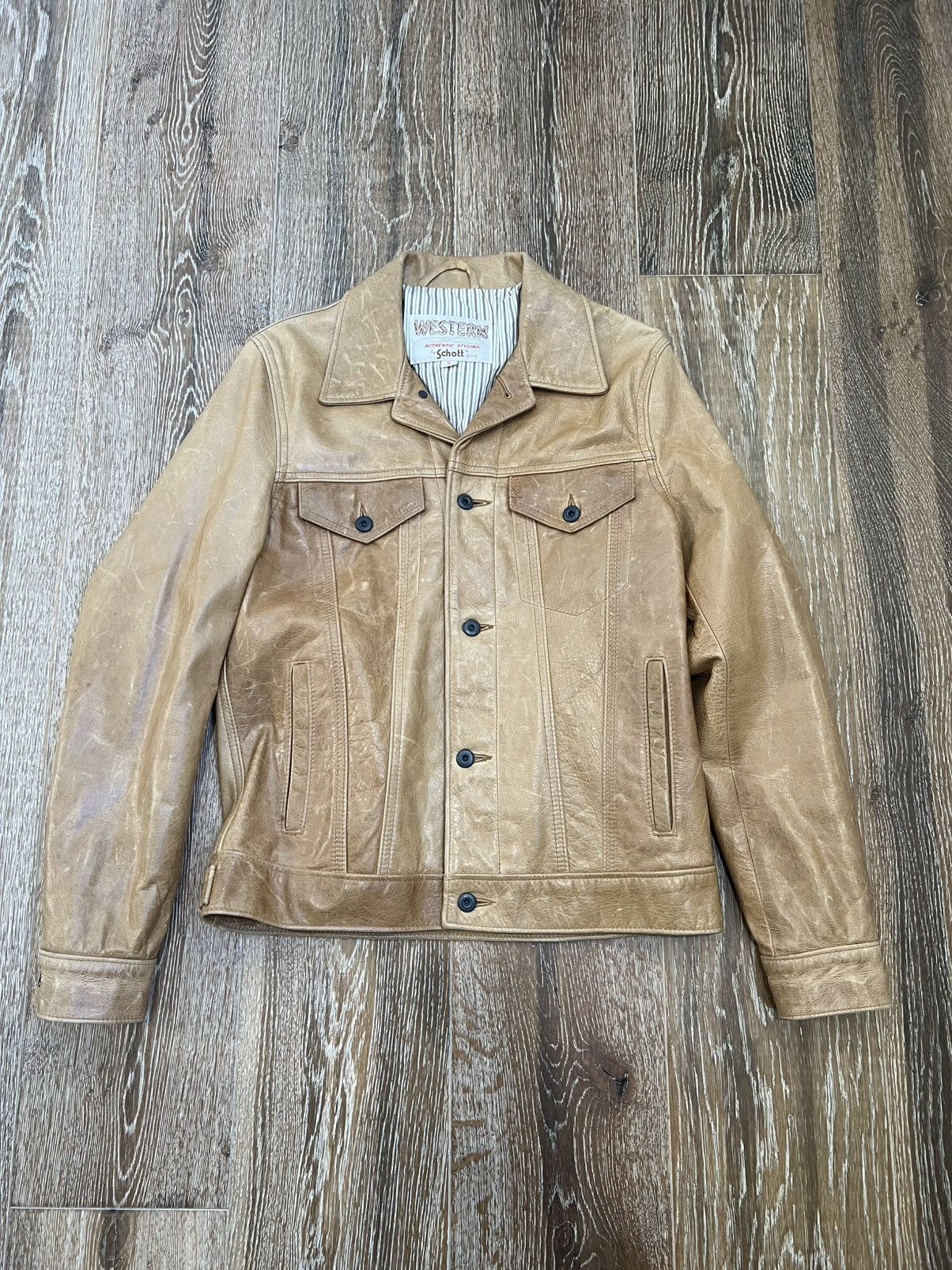 Schott Schott NYC 522 Type III Trucker Cowhide Leather Jacket Size US S / EU 44-46 / 1 - 1 Thumbnail