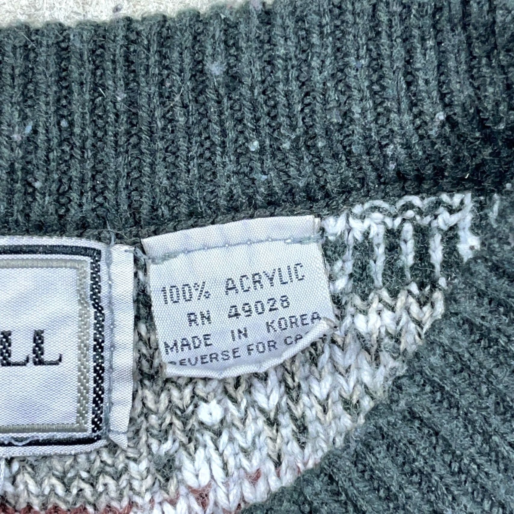 Vintage VINTAGE Grandpa Sweater Men Large Green White Geometric Knit Golf 90s Cosby N/A Size US L / EU 52-54 / 3 - 4 Thumbnail