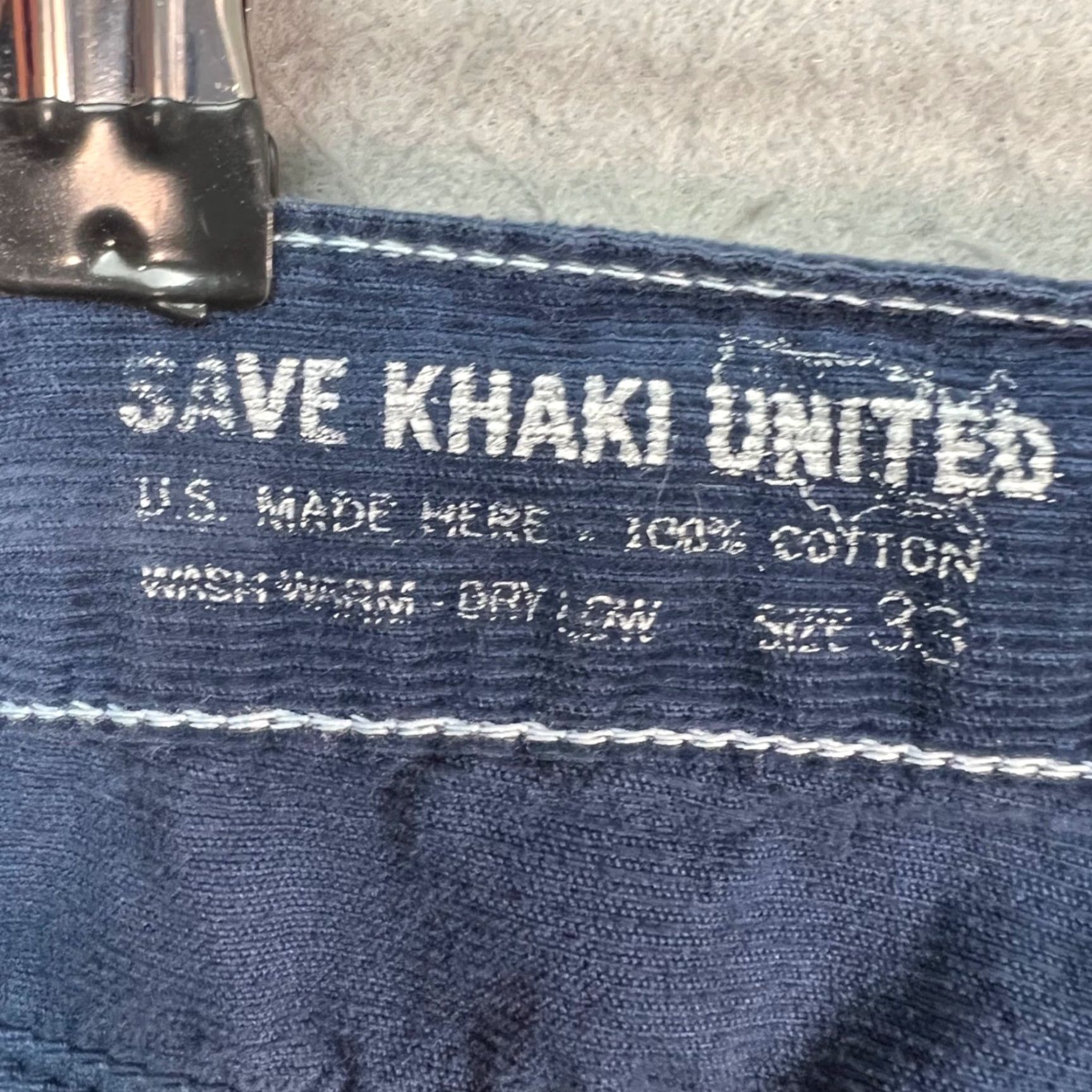 Save Khaki United Save Khaki United Mens Pants Corduroy 33 Blue 100% Cotton Made In USA Size US 33 - 3 Thumbnail