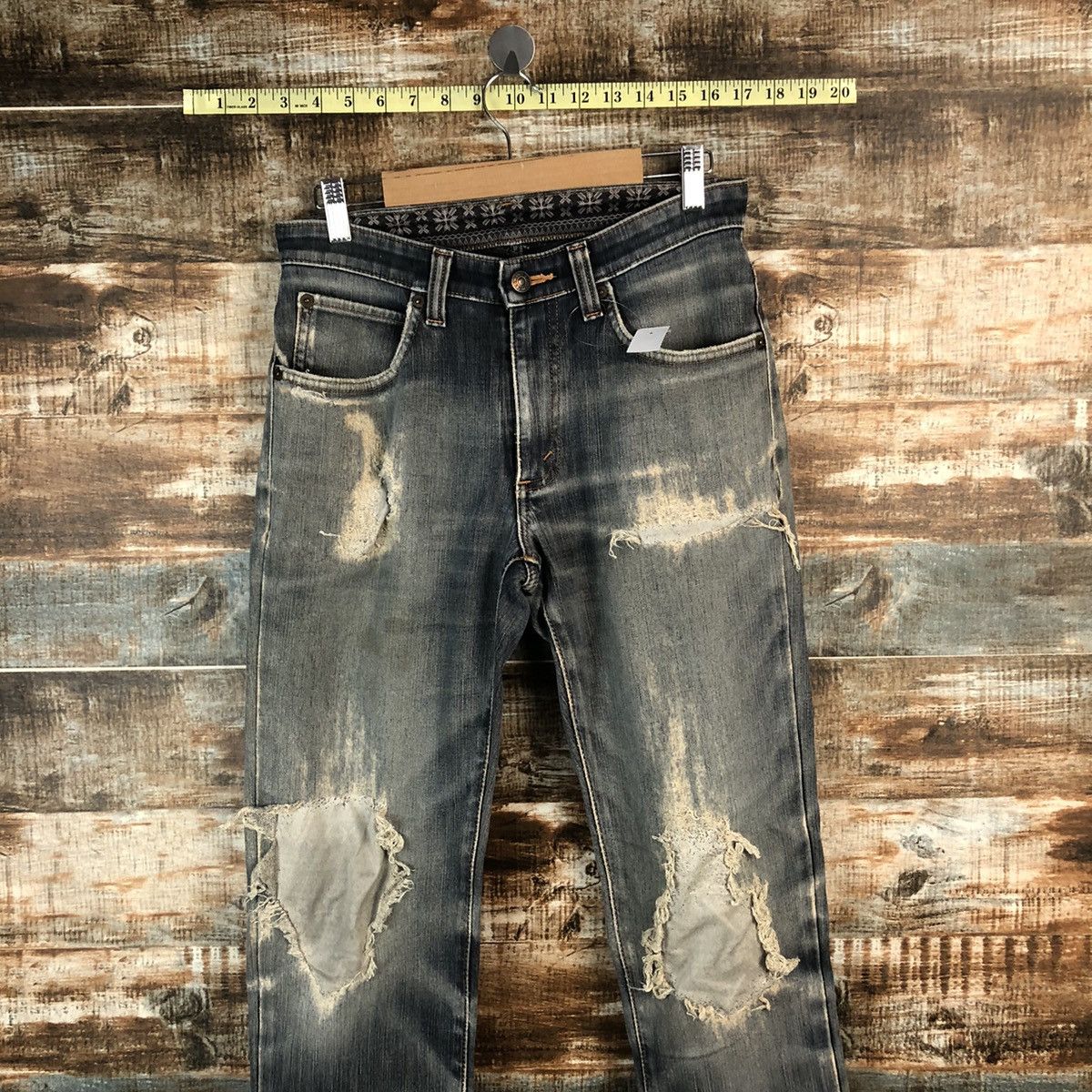 Edwin Edwin Blue Distressed ripped Denim Pants #A1440 Size US 29 - 2 Thumbnail