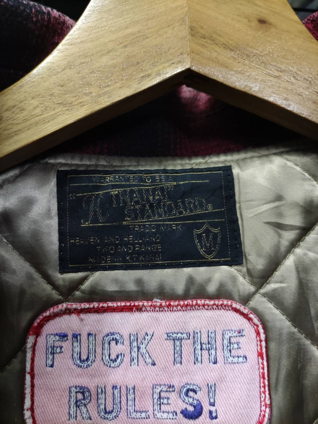 Japanese Brand Vtg Thanal Standard " Fuck The Rules " Leathers Wool Jacket Size US M / EU 48-50 / 2 - 9 Thumbnail