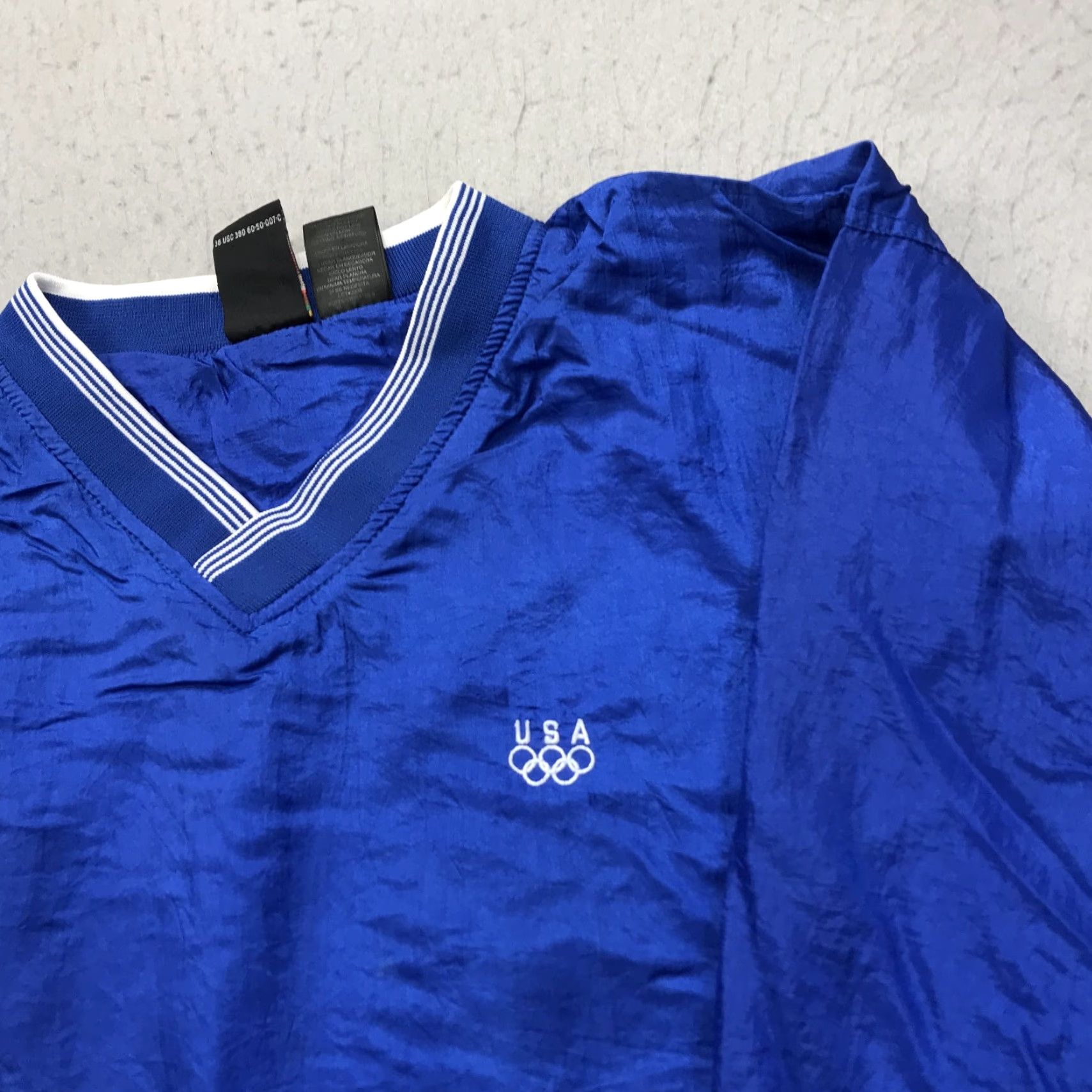 Vintage VINTAGE Olympics Jacket Mens Large Blue White Windbreaker Pullover JC Penney 90s Size US L / EU 52-54 / 3 - 3 Thumbnail
