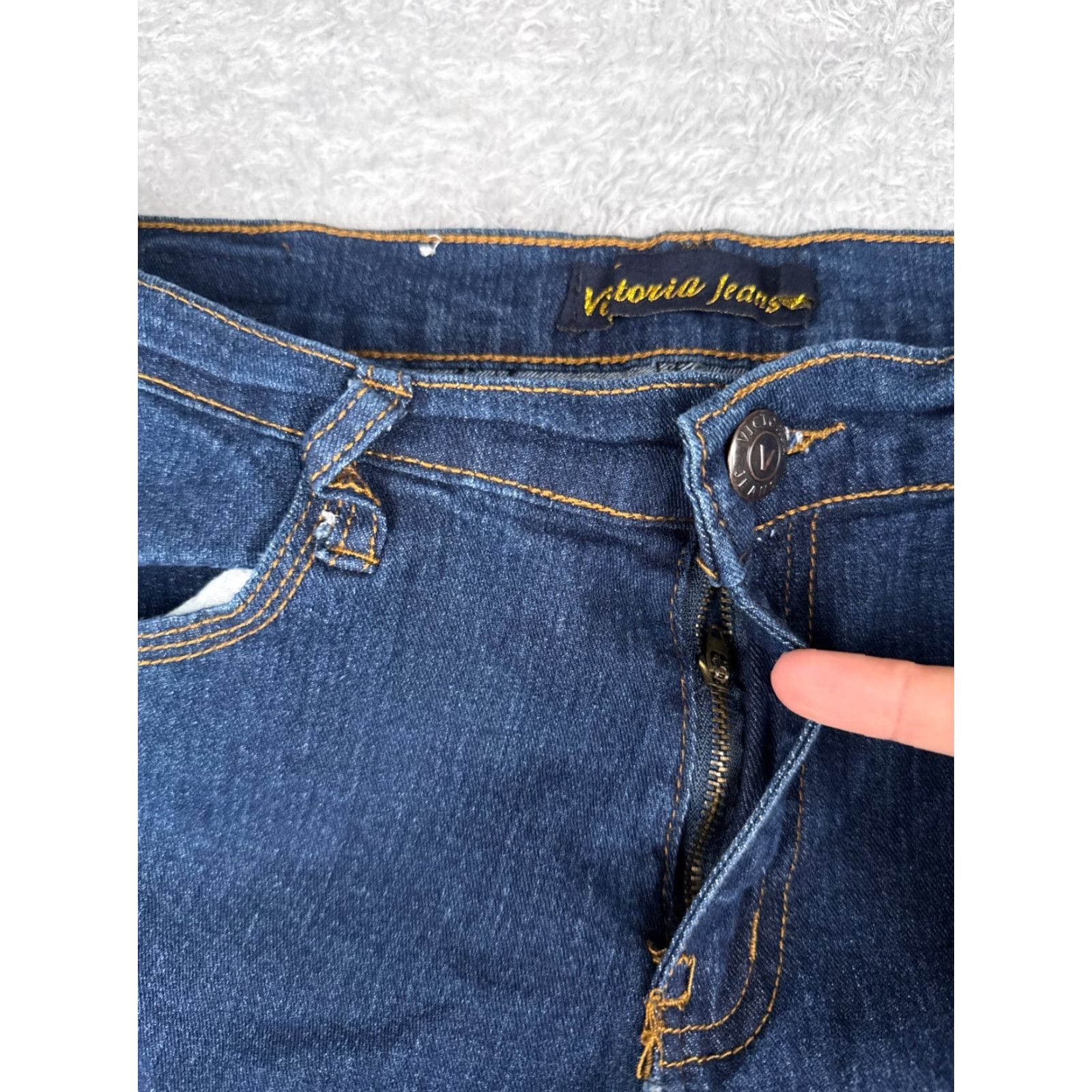 Vintage Victoria Jeans Womens Jeans Bootcut Mid Rise Blue Denim 31x28 10 Cotton Blend 5-Pocket Design Stretch Womens Size 32" / US 10 / IT 46 - 5 Thumbnail