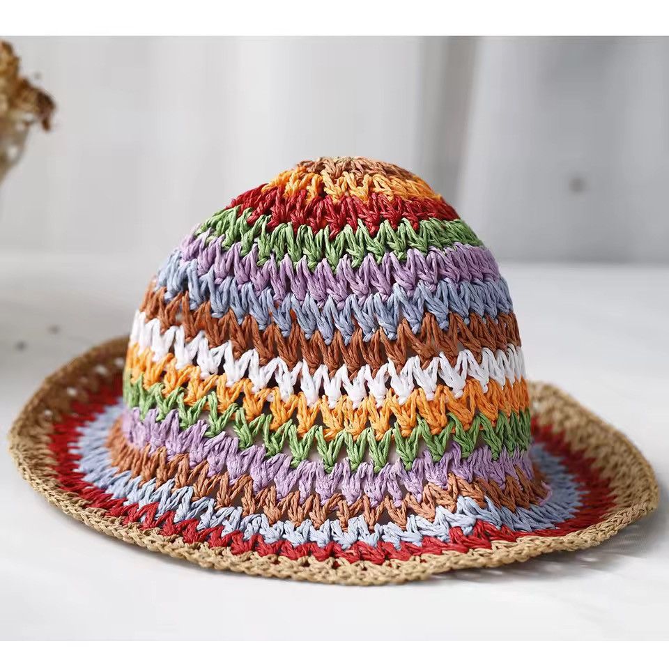 Other Straw Crochet Bucket Hat Size ONE SIZE - 1 Thumbnail