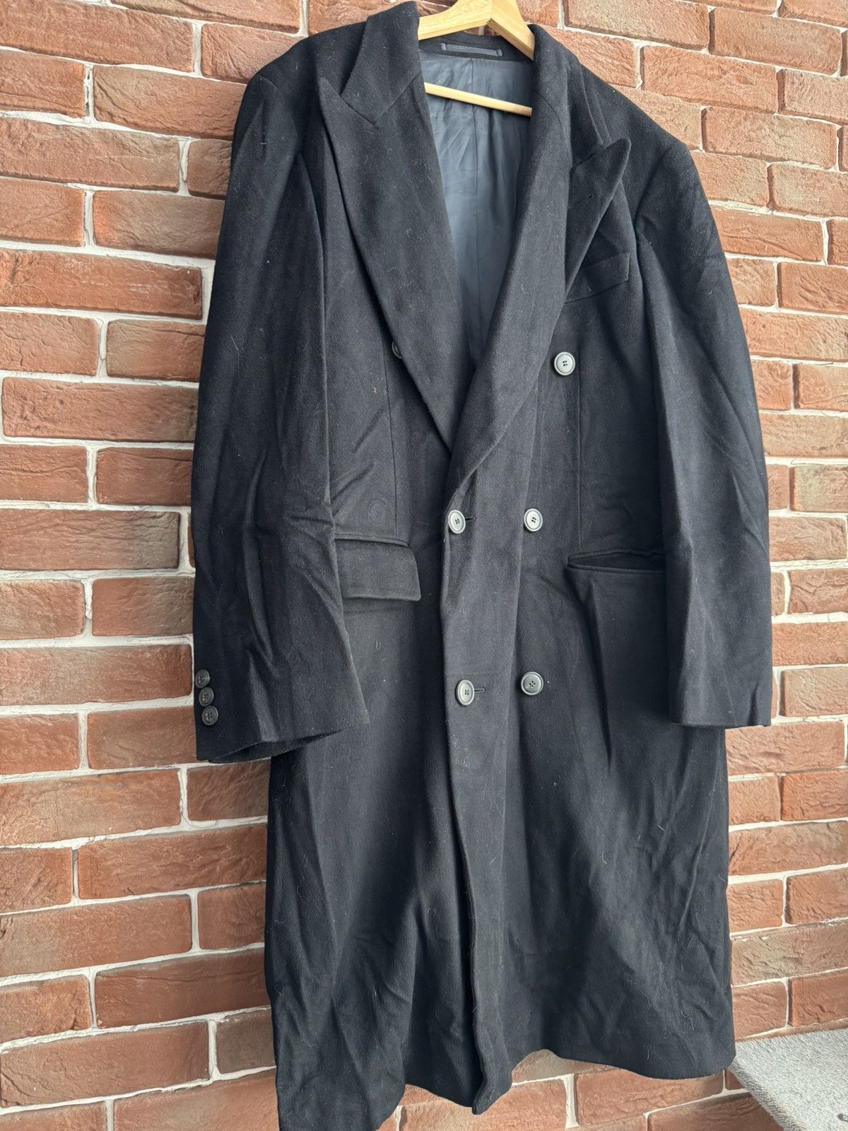 Hugo Boss Vintage HUGO BOSS Wool Over Coat Loro Piana Fabric L Black Size US L / EU 52-54 / 3 - 3 Thumbnail