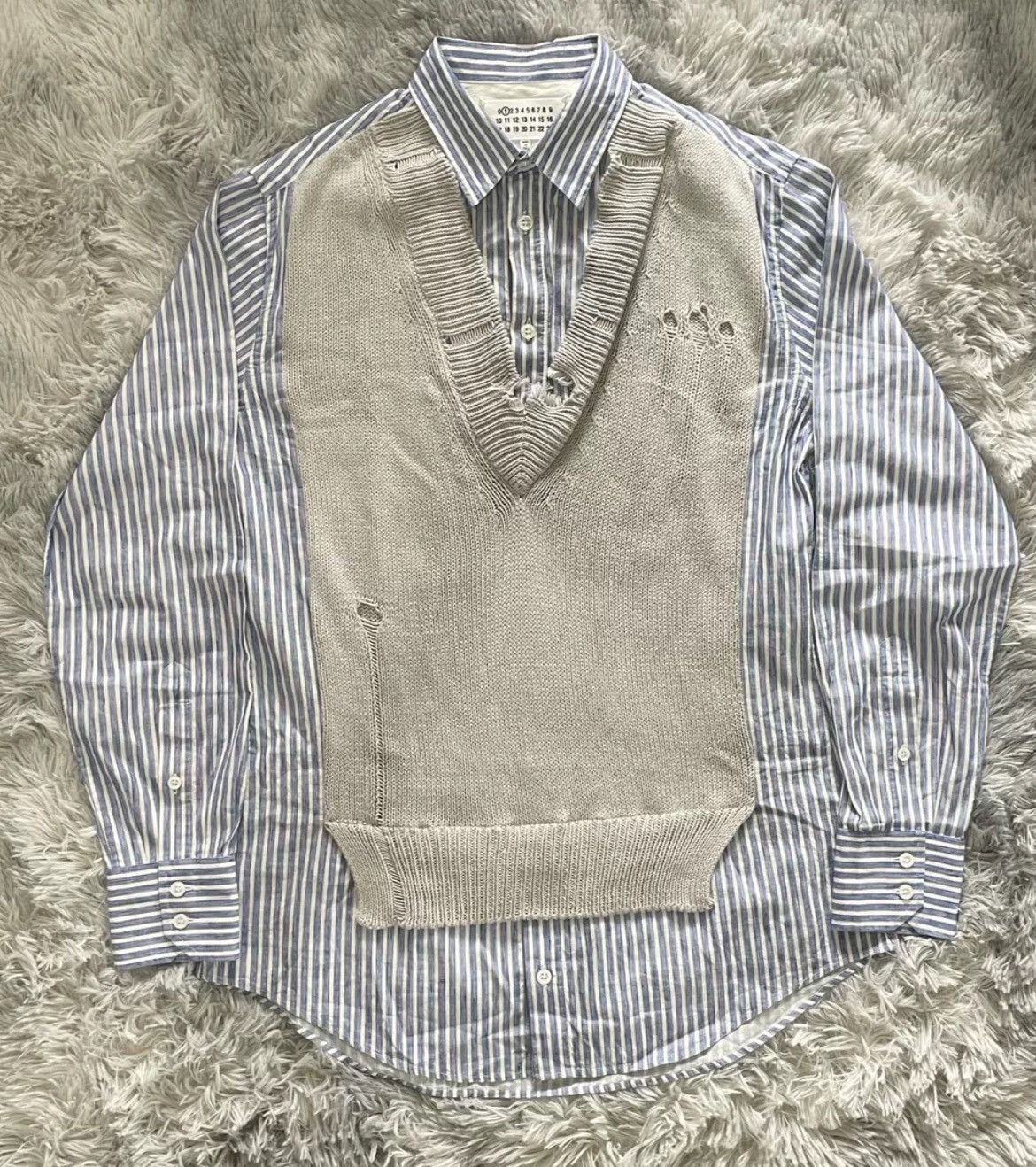 Maison Margiela Maison Margiela Fake Two Patchwork Shirts 2407-Nextarrow Size US XXS / EU 40 - 1 Thumbnail