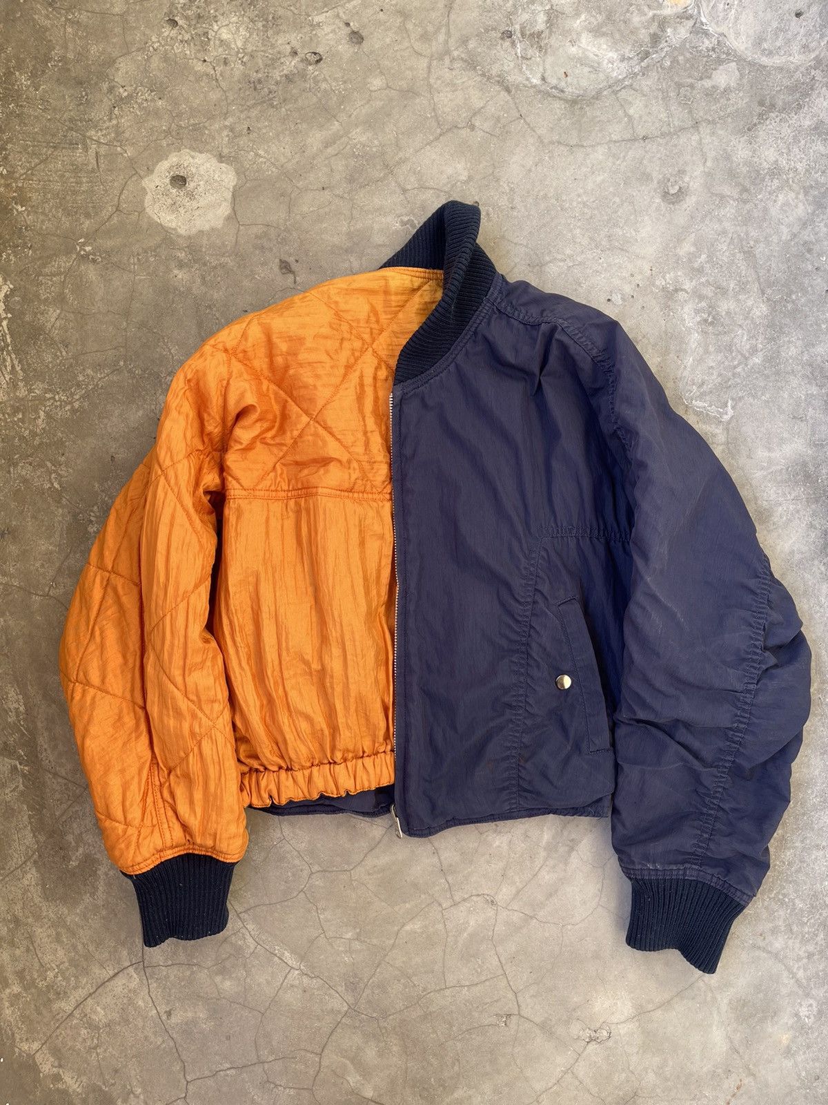 Issey Miyake × Tsumori Chisato 90s ISSEY MIYAKE CROPED REVERSIBLE BOMBER JACKET Size US L / EU 52-54 / 3 - 4 Thumbnail