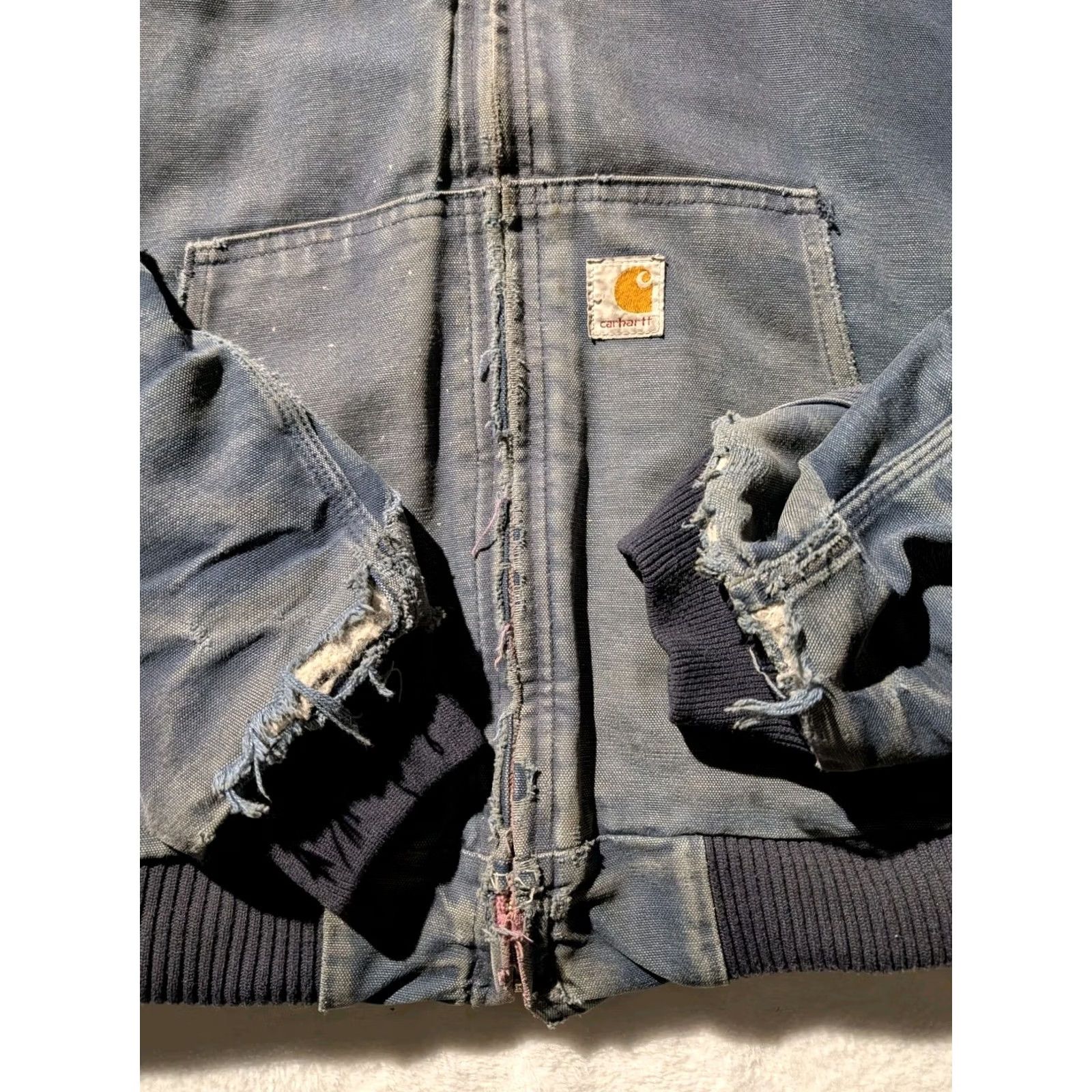 Carhartt VINTAGE Carhartt Hooded Jacket J140 DNY Blue Canvas Adult 2XL XXL Tall Workwear Mens Size US XXL / EU 58 / 5 - 3 Thumbnail