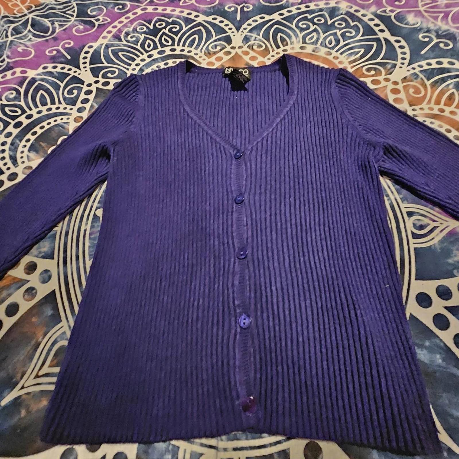 Designer New York & Company Women's Purple Cardigan Size S / US 4 / IT 40 - 5 Thumbnail