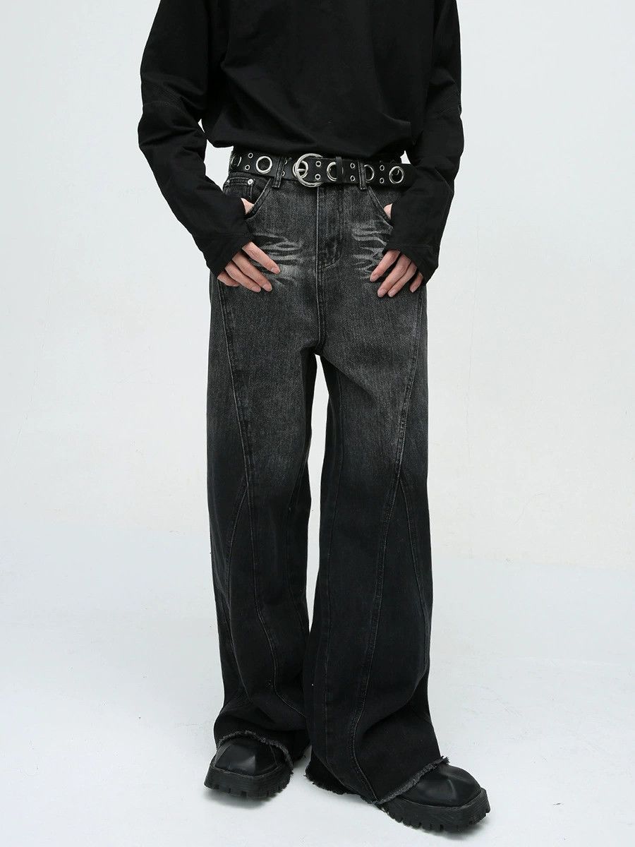 Vintage American men's retro street stitching loose washed jeans Size US 32 / EU 48 - 1 Thumbnail