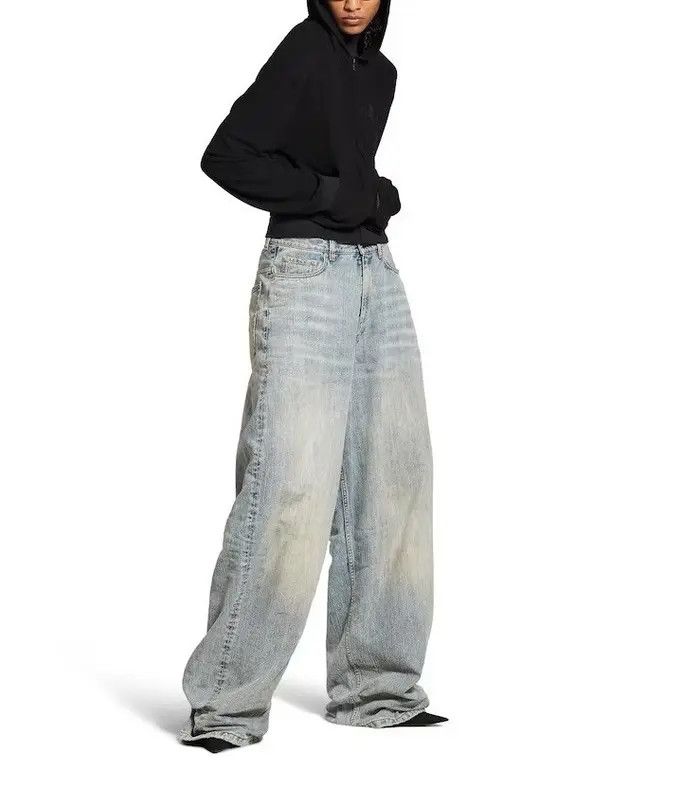 Balenciaga o1w1db10626 Pull-Up Pants in Blue Size US 34 / EU 50 - 3 Thumbnail