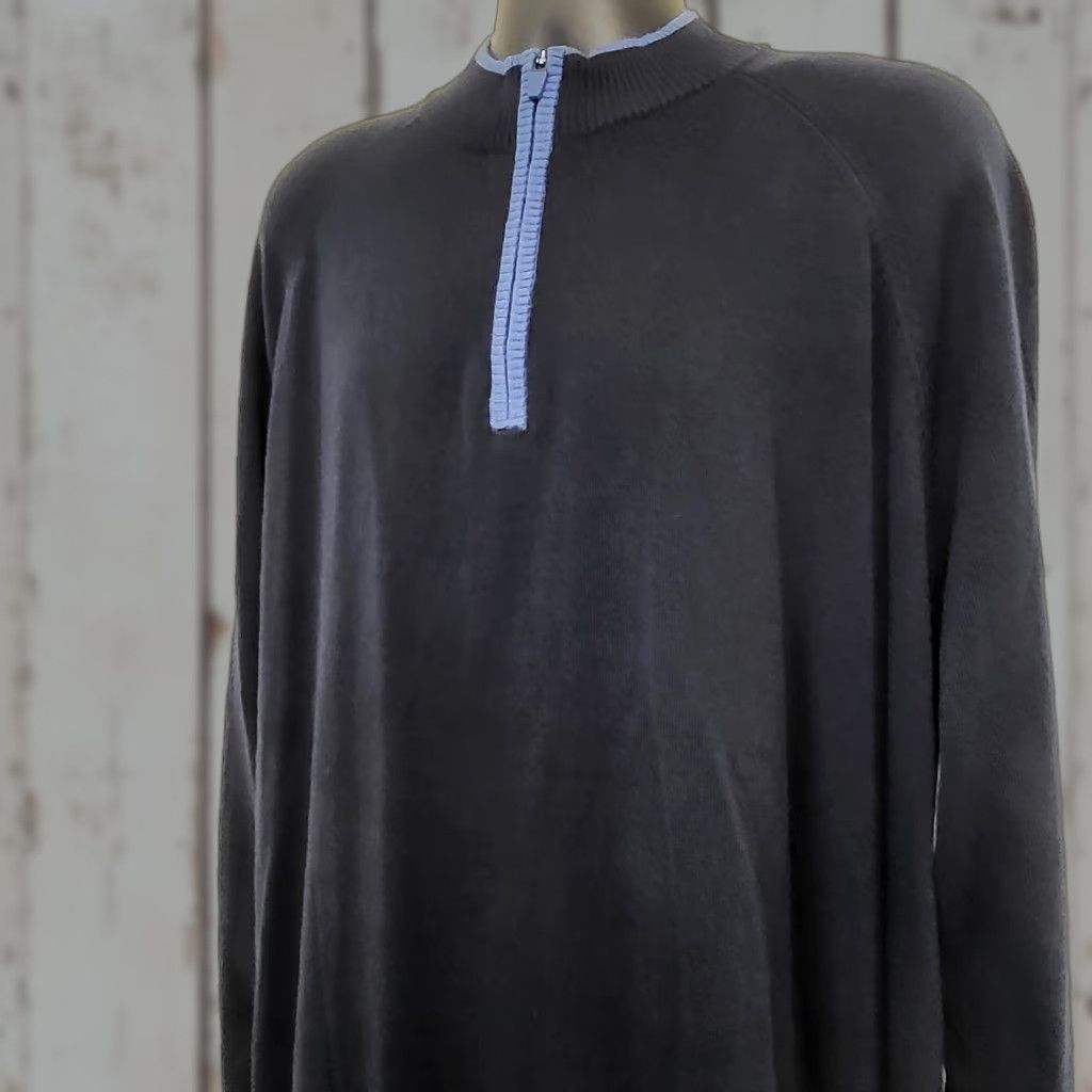 Vintage Duluth Trading Company Sweater Men XL Blue 1/4 Zip Pullover Cotton Blend Knit Classic Casual Workwear Mens Pullover 1/4 Zip Zip Mock Neck Size US L / EU 52-54 / 3 - 1 Thumbnail