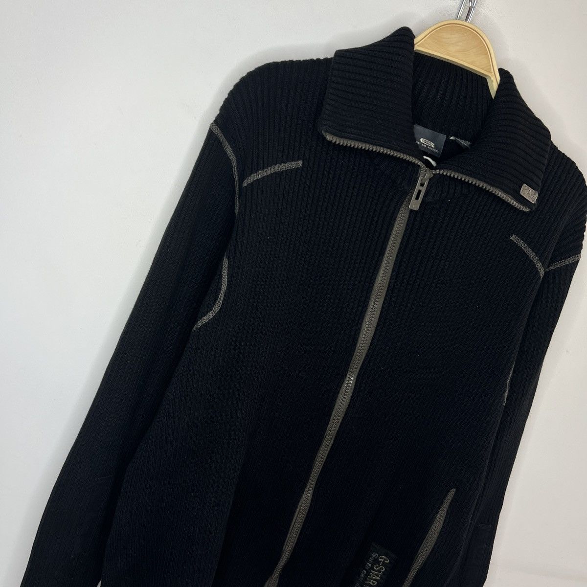 G-Star G-Star Raw Vintage Knit Sweater Zip Jumper Opium Y2K Ribbed Size US L / EU 52-54 / 3 - 3 Thumbnail