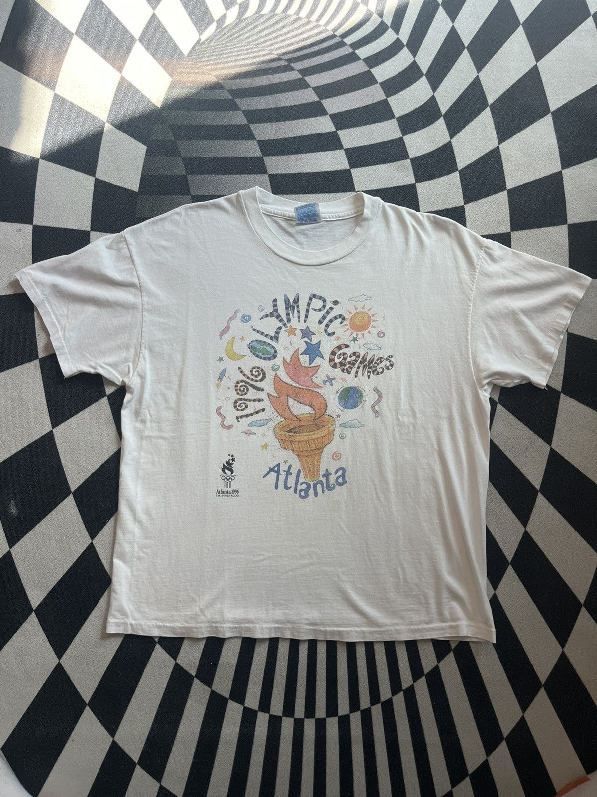 USA Olympics Vintage OLYMPIC GAMES Atlanta 1996’s Pop Art Tshirt Size US XL / EU 56 / 4 - 3 Thumbnail