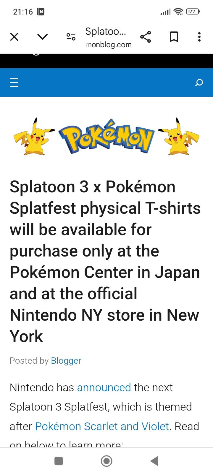 Pokemon Splatoon x Pokemon Centre 😻 Tshirt Anime Game Size US L / EU 52-54 / 3 - 4 Thumbnail