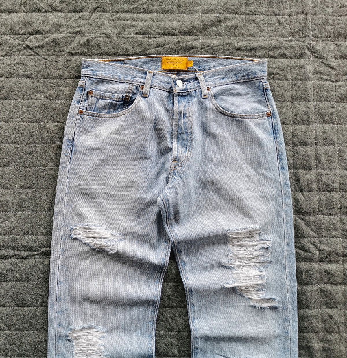 image of Distressed Denim x Levis What Goes Around Comes Around in Light Blue, Men's (Size 32)
