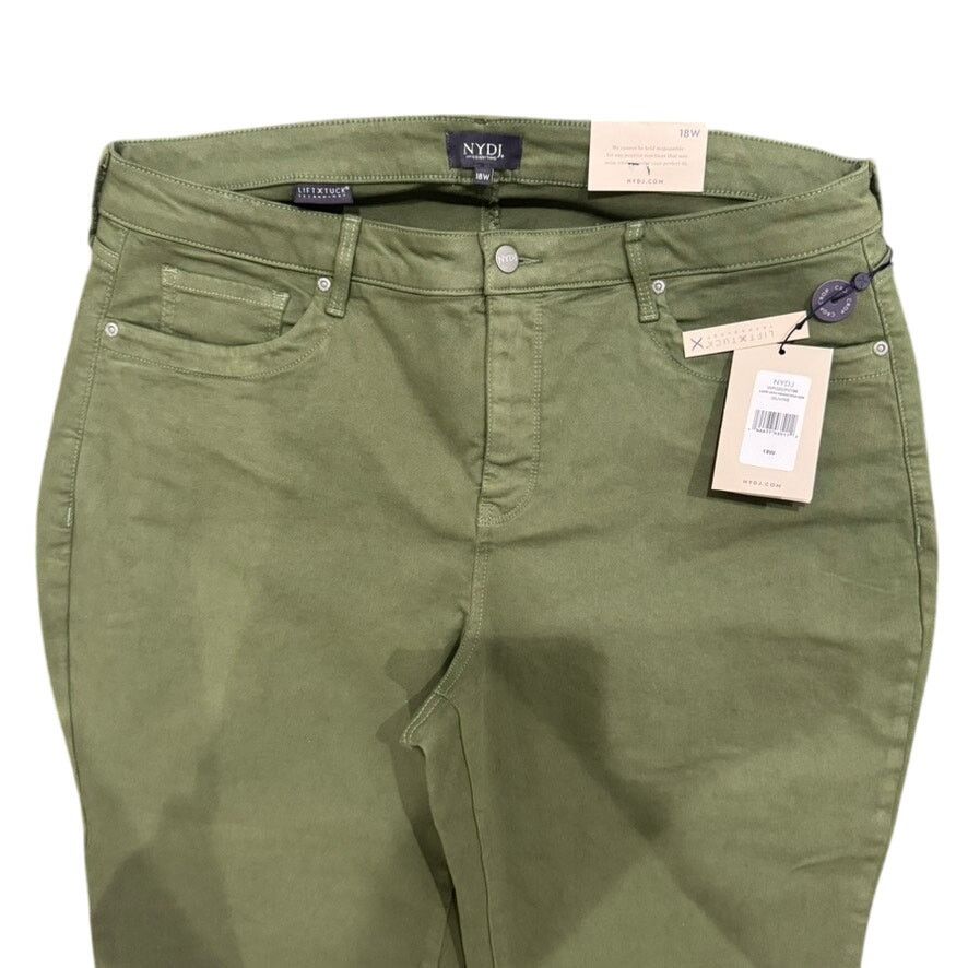 NYDJ NYDJ Capri Jeans with Drawcord Hem in Olive, Size 18W Size 40" / US 18 - 4 Thumbnail