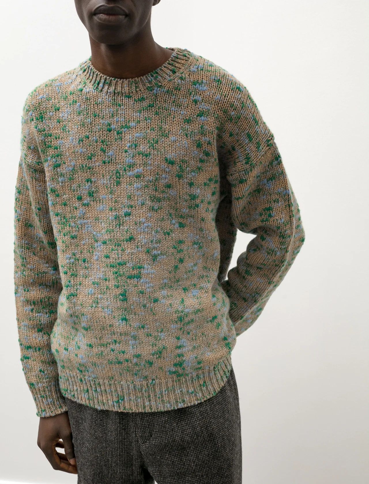 Auralee 💚 Auralee Wool Multicolor Slub Knit Sweater NEW Size US XL / EU 56 / 4 - 6 Thumbnail