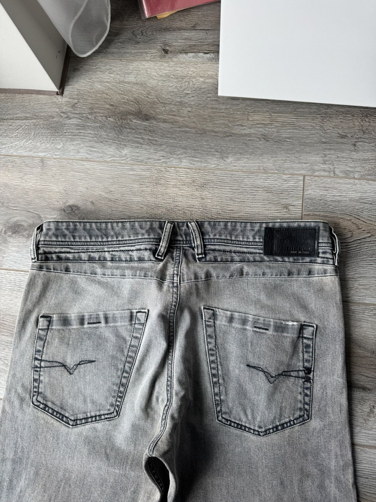 Diesel Diesel Belther Gray Mens Jeans Made in Italy Size US 34 / EU 50 - 4 Thumbnail