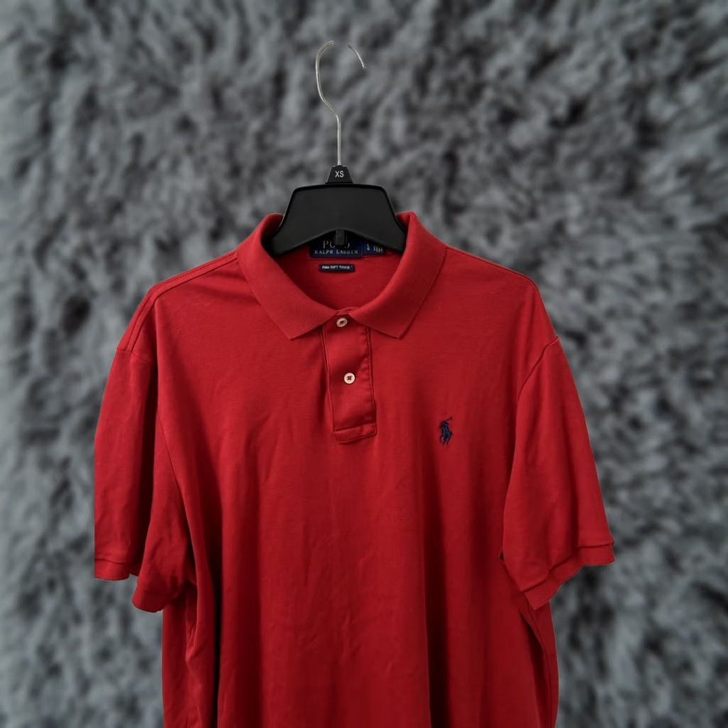 Ralph Lauren Polo Ralph Lauren Shirt Mens L Red 100% Cotton Short Sleeve Embroidered Pony Logo Polo Shirt Size US L / EU 52-54 / 3 - 1 Thumbnail