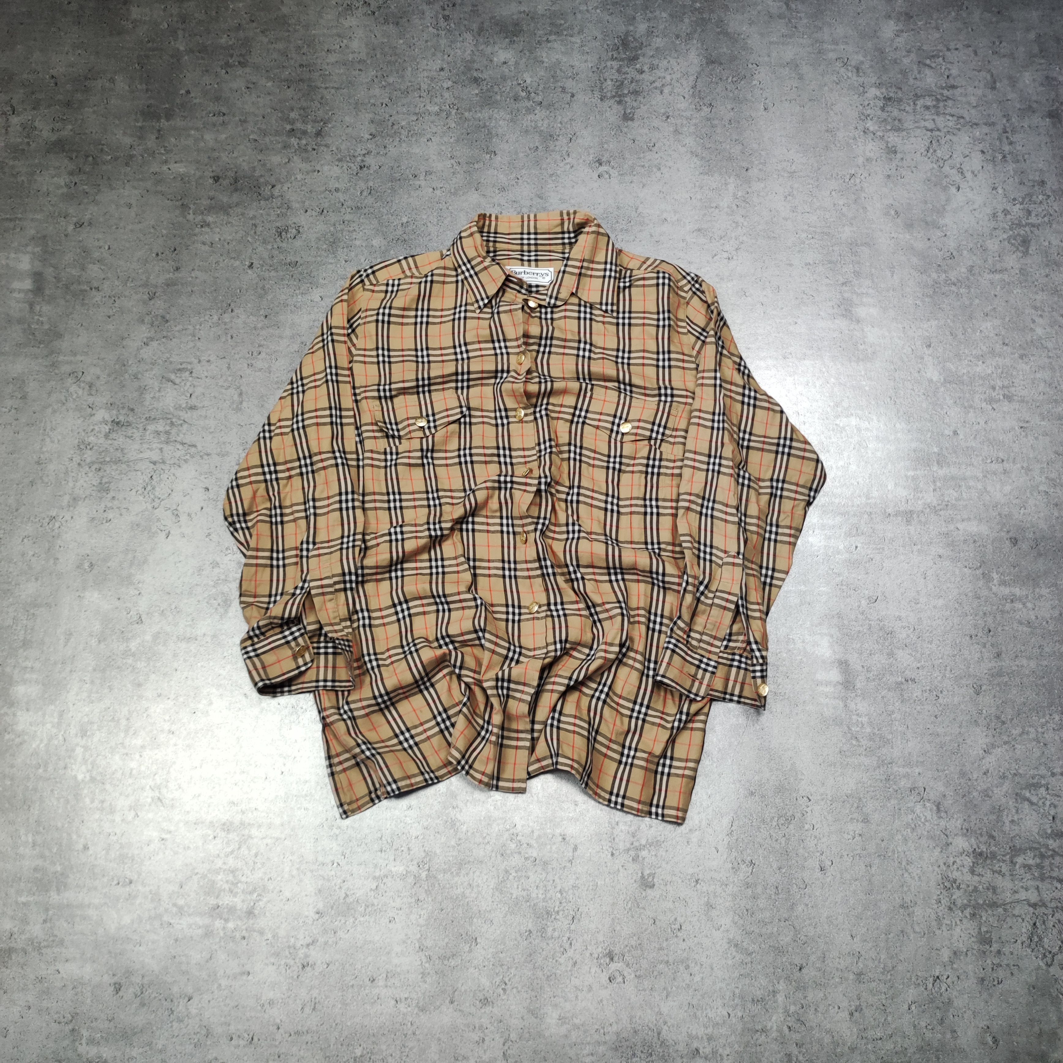 Burberry × Vintage Vintage RARE Burberry London Nova Checkered Pocket Shirt Size XL / US 12-14 / IT 48-50 - 1 Thumbnail