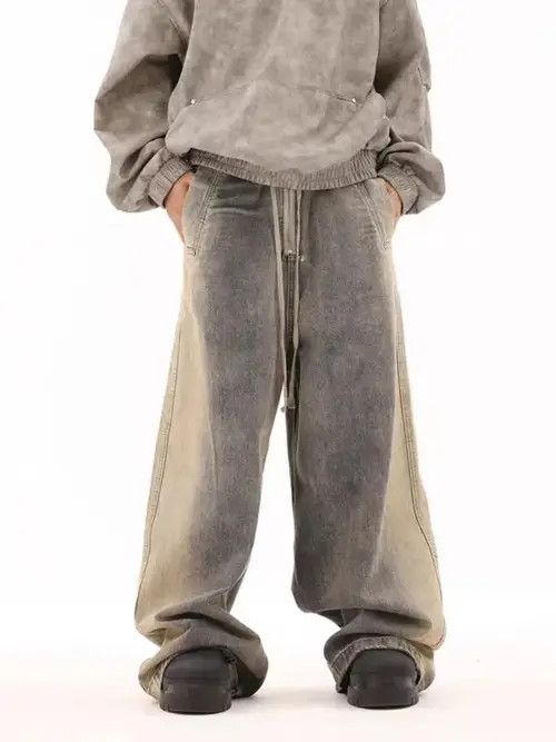Japanese Brand × Jean Street hip-hop grunge color stitching micro-flare jeans Size US 32 / EU 48 - 1 Thumbnail