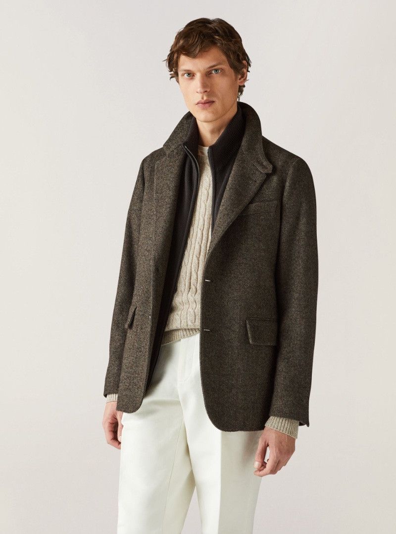 Loro Piana o1w1db10824 Sefton Cashmere Blend Jacket in Brown Size US S / EU 44-46 / 1 - 6 Thumbnail