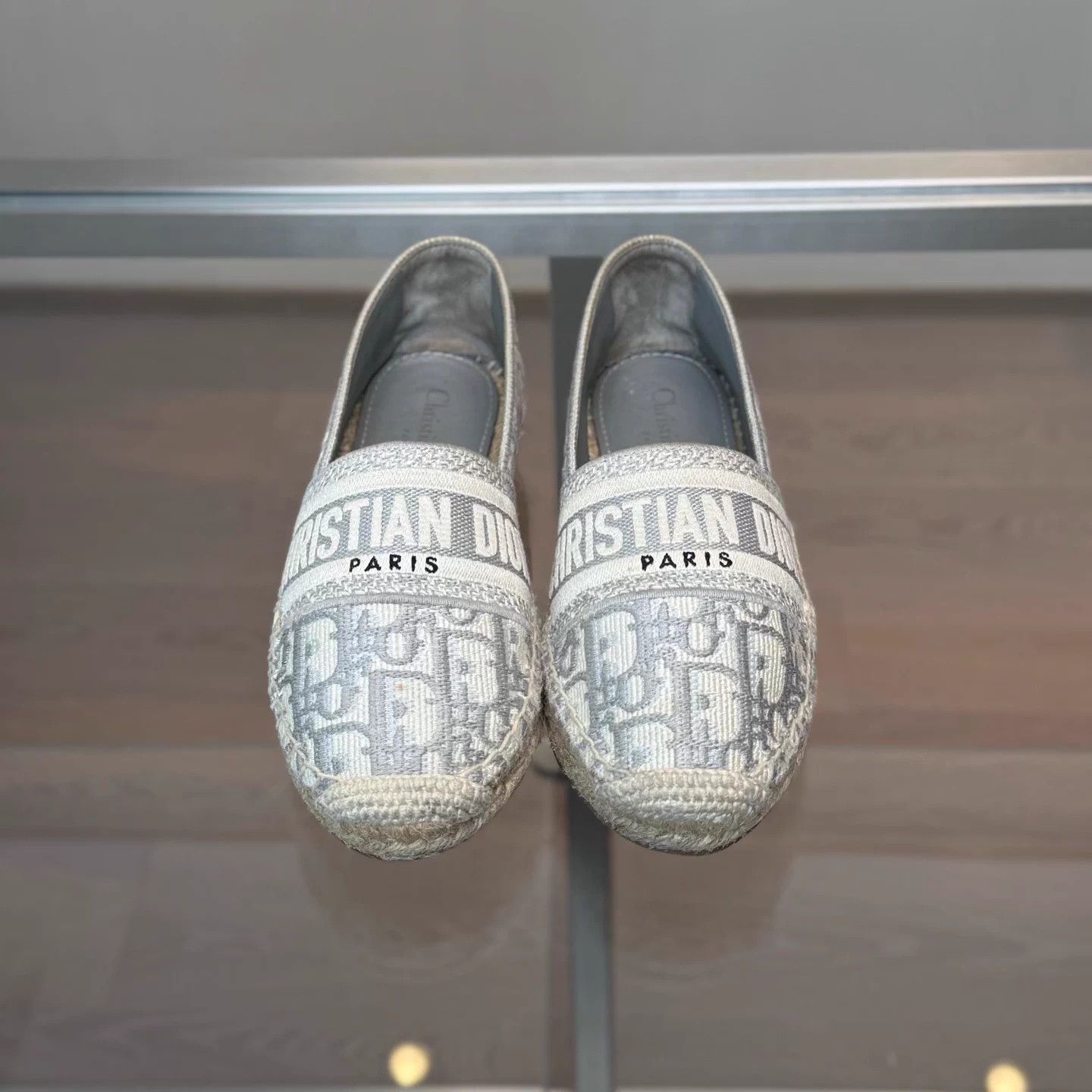 Dior Dior Gray All Over Oblique Fisherman Slipper 34W Size US 4 / IT 34 - 2 Thumbnail