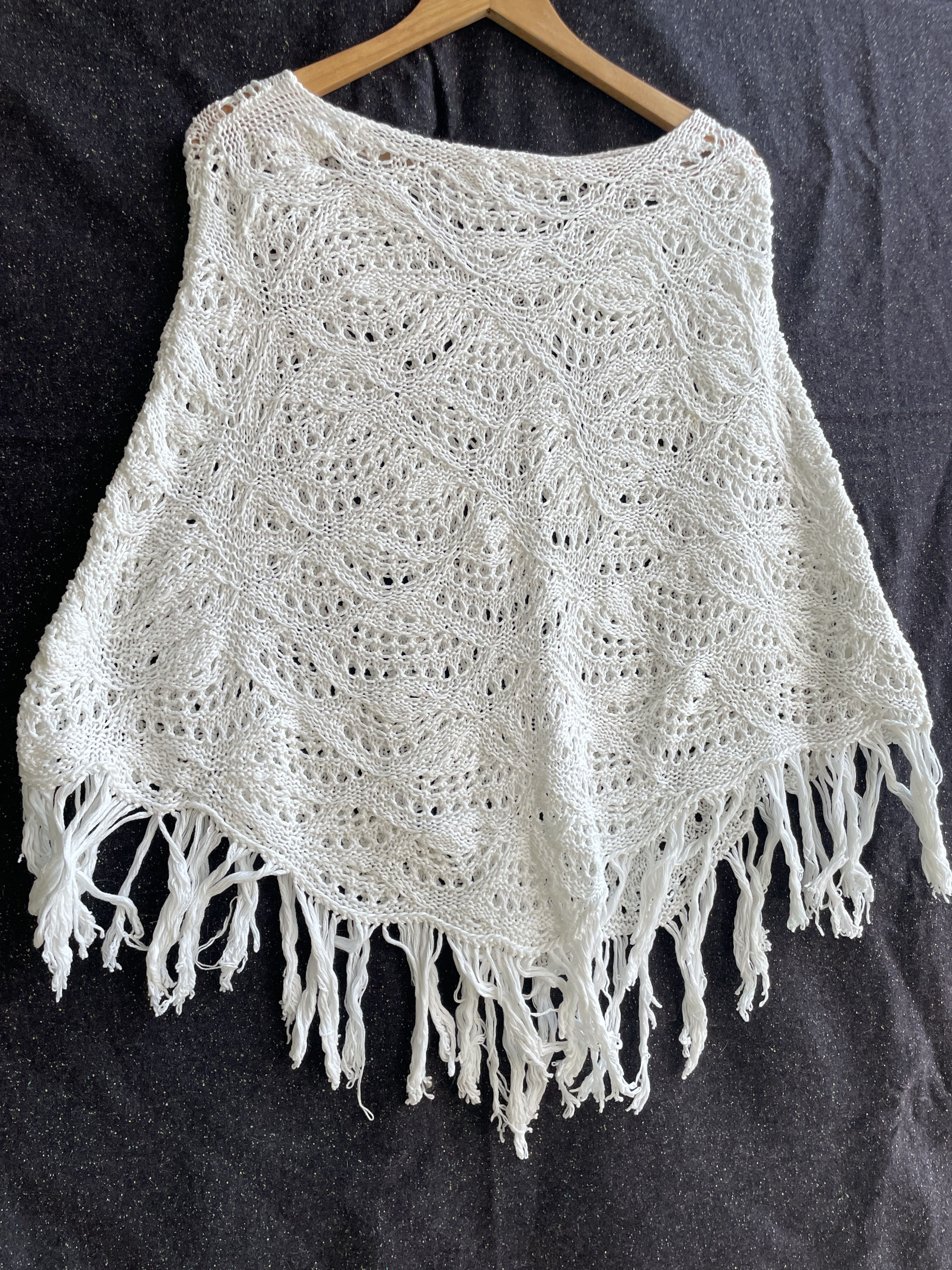 Fabiana Filippi Fabiana Filippi Cotton Crochet Fringe Cape Sweater Size L Size L / US 10 / IT 46 - 3 Thumbnail