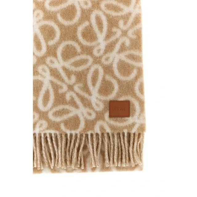 Loewe LOEWE Beige Wool Scarf New & Authentic Size ONE SIZE - 2 Thumbnail