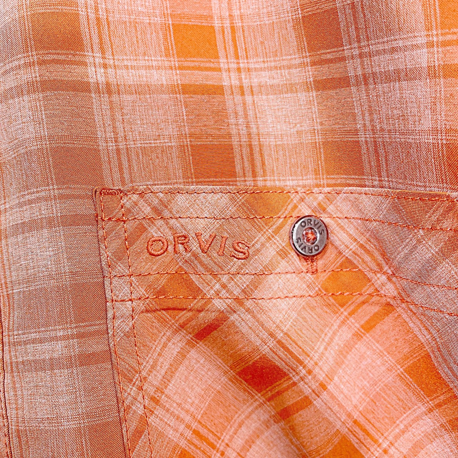 Orvis Orvis Short Sleeve Tech Shirt Orange Plaid Mens Medium Size US M / EU 48-50 / 2 - 3 Thumbnail
