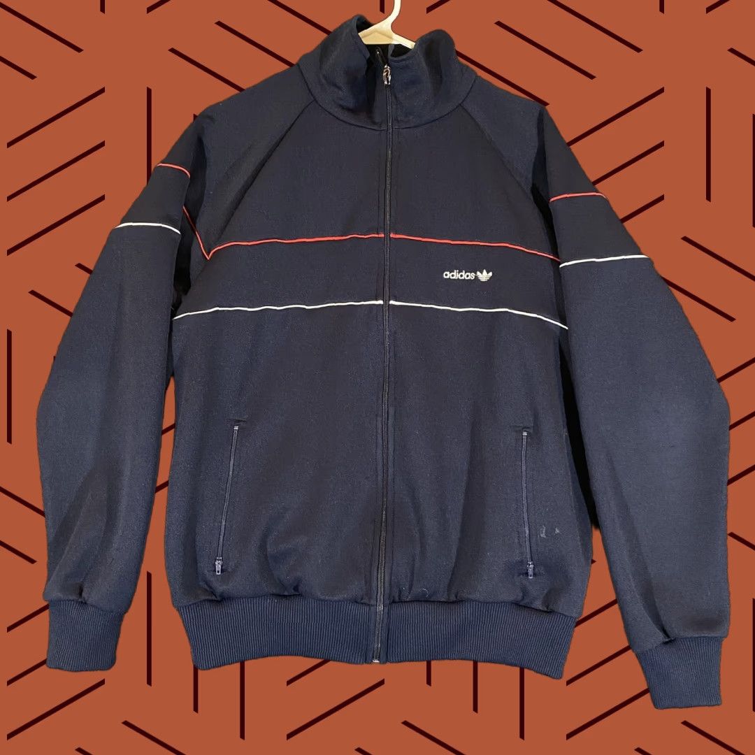 Adidas VINTAGE Adidas Jacket Track Blue Red Full Zip Mens Large L Pullover Activewear Size US L / EU 52-54 / 3 - 1 Thumbnail